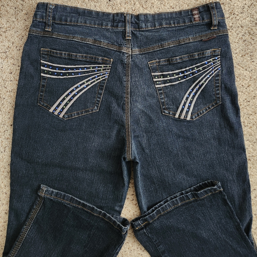 Usa Dirt Jeans Y2k Cropped Jeans with Embellished 7 Back Pockets
